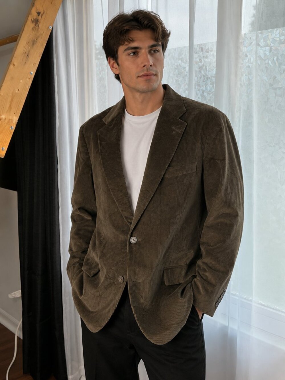Club Room Macy’s Men’s 44L Brown Cotton Corduroy Blazer Sport Coat